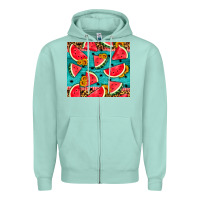 Seafoam watermelon and sunflowers Zipper Hoodie - HRA Design Shop
