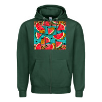 Sports Green watermelon and sunflowers Zipper Hoodie - HRA Design Shop