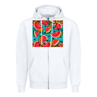 White watermelon and sunflowers Zipper Hoodie - HRA Design Shop