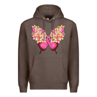 Coffee Pink ribbon Breast Cancer butterfly Premium Hoodie - NancyCooperArtShop