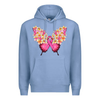 Colony Blue Pink ribbon Breast Cancer butterfly Premium Hoodie - NancyCooperArtShop