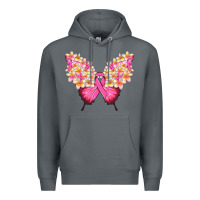 Rock Pink ribbon Breast Cancer butterfly Premium Hoodie - NancyCooperArtShop