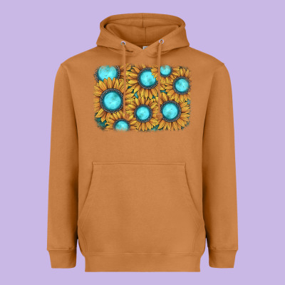 Sunflower Gemstone Background Heavyweight Hoodie Designed By Jahusdesignshop