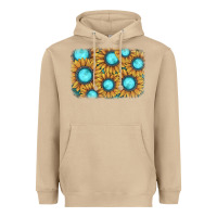 Mushroom sunflower gemstone background Heavyweight Hoodie - JahusDesignShop