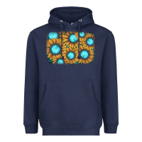 Navy sunflower gemstone background Heavyweight Hoodie - JahusDesignShop