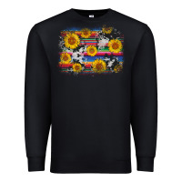 Black serape cowhide sunflower background Premium Sweatshirt - AdoDesignShop
