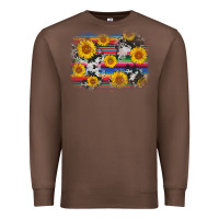 Chestnut serape cowhide sunflower background Premium Sweatshirt - AdoDesignShop