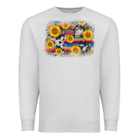 Dove Grey serape cowhide sunflower background Premium Sweatshirt - AdoDesignShop