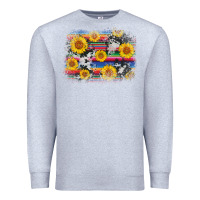 Heather Grey serape cowhide sunflower background Premium Sweatshirt - AdoDesignShop