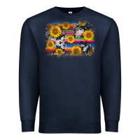 Navy serape cowhide sunflower background Premium Sweatshirt - AdoDesignShop