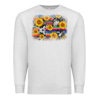 Oatmeal Heather serape cowhide sunflower background Premium Sweatshirt - AdoDesignShop