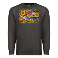 Smoke serape cowhide sunflower background Premium Sweatshirt - AdoDesignShop