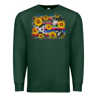 Serape Cowhide Sunflower Background Premium Sweatshirt | Teevron
