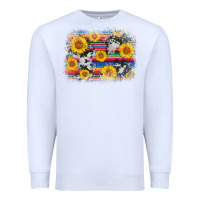 White serape cowhide sunflower background Premium Sweatshirt - AdoDesignShop