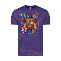 Cloud Purple oh my stars highland cow Vintage Tee - RanaPortraitStore