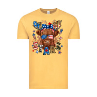 Vintage Mustard oh my stars highland cow Vintage Tee - RanaPortraitStore