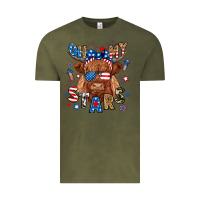 Vintage Olive oh my stars highland cow Vintage Tee - RanaPortraitStore