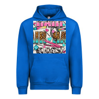 Cobalt leopard and cowhide hair and curling iron with hearts and flowers seam Urban Hoodie - BundleAndBundleShop