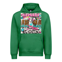 Emerald leopard and cowhide hair and curling iron with hearts and flowers seam Urban Hoodie - BundleAndBundleShop