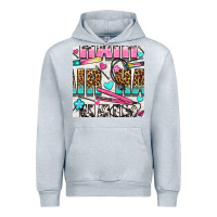 Heather Grey leopard and cowhide hair and curling iron with hearts and flowers seam Urban Hoodie - BundleAndBundleShop