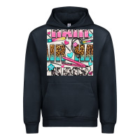 Navy leopard and cowhide hair and curling iron with hearts and flowers seam Urban Hoodie - BundleAndBundleShop