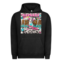 Pigment Black leopard and cowhide hair and curling iron with hearts and flowers seam Urban Hoodie - BundleAndBundleShop