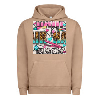 Pigment Burro leopard and cowhide hair and curling iron with hearts and flowers seam Urban Hoodie - BundleAndBundleShop