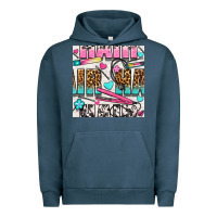 Pigment Midnight Navy leopard and cowhide hair and curling iron with hearts and flowers seam Urban Hoodie - BundleAndBundleShop