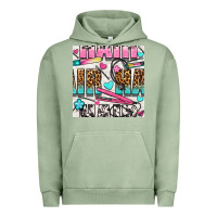 Pigment Oil Green leopard and cowhide hair and curling iron with hearts and flowers seam Urban Hoodie - BundleAndBundleShop