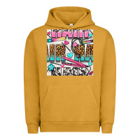 Pigment Peanut Butter leopard and cowhide hair and curling iron with hearts and flowers seam Urban Hoodie - BundleAndBundleShop