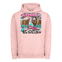Pigment Salmon leopard and cowhide hair and curling iron with hearts and flowers seam Urban Hoodie - BundleAndBundleShop