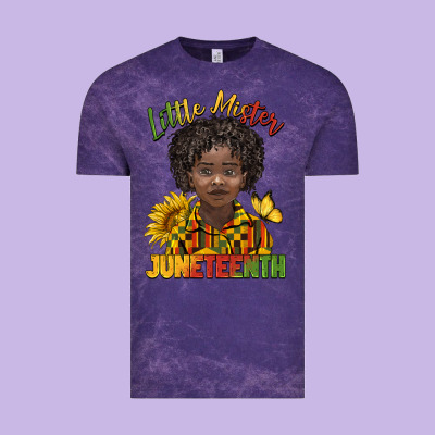 Little Mister Juneteenth Black Boy Vintage Tee Designed By Barkaloodesign