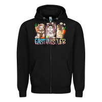 Black east hustler Zipper Hoodie - RacoonDesign
