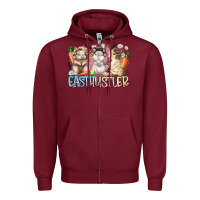 Burgundy east hustler Zipper Hoodie - RacoonDesign