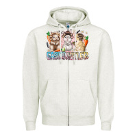 Oatmeal Heather east hustler Zipper Hoodie - RacoonDesign