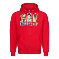 Red east hustler Zipper Hoodie - RacoonDesign