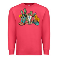 Cardinal wheel bull skull western cowboy Premium Sweatshirt - AdoDesignShop