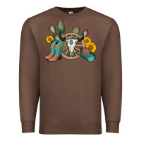 Chestnut wheel bull skull western cowboy Premium Sweatshirt - AdoDesignShop