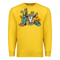 Lemon wheel bull skull western cowboy Premium Sweatshirt - AdoDesignShop