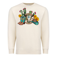 Sandshell wheel bull skull western cowboy Premium Sweatshirt - AdoDesignShop