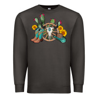 Smoke wheel bull skull western cowboy Premium Sweatshirt - AdoDesignShop