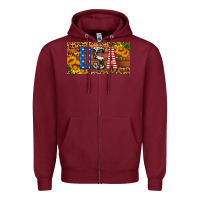 Burgundy usa sunflowers license plate Zipper Hoodie - HRA Design Shop