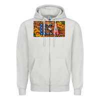 Dove Grey usa sunflowers license plate Zipper Hoodie - HRA Design Shop