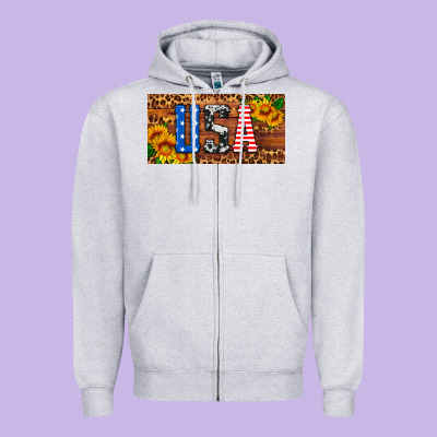 Usa Sunflowers License Plate Zipper Hoodie Designed By Hra Design Shop
