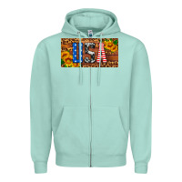 Seafoam usa sunflowers license plate Zipper Hoodie - HRA Design Shop