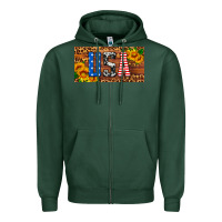 Sports Green usa sunflowers license plate Zipper Hoodie - HRA Design Shop