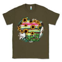 Army Green Wisconsin State Map Classic Tee - RanaPortraitStore