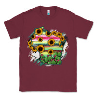 Burgundy Wisconsin State Map Classic Tee - RanaPortraitStore