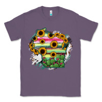 Lavender Wisconsin State Map Classic Tee - RanaPortraitStore