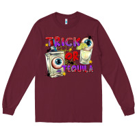 Burgundy Trick or Tequila Long Sleeve Tee - texasbilliewilder